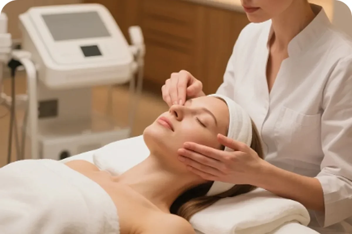Professional spa facial treatment